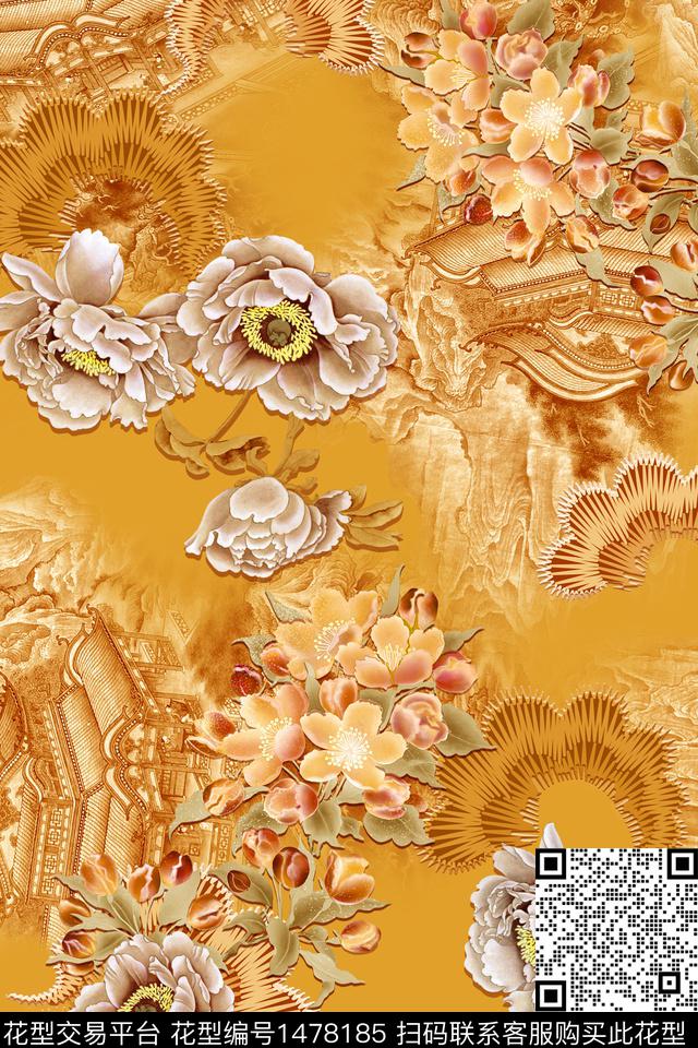 女装花卉香云纱数码印花华亿平台下载（图片编号: 1478185） - 瓦栏（Walan）