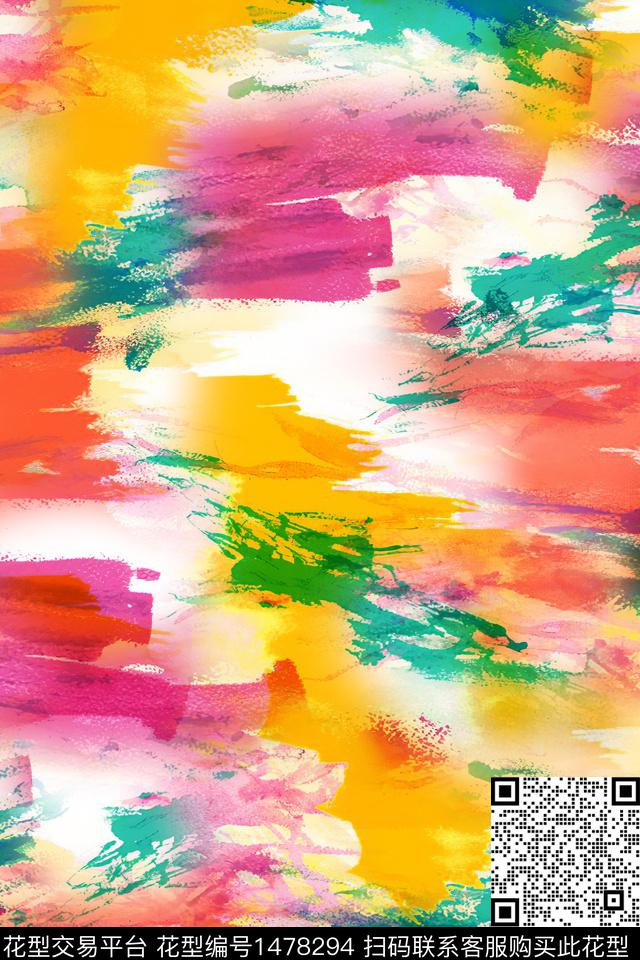 肌理大牌风抽象数码印花华亿平台下载（图片编号: 1478294） - 瓦栏（Walan）