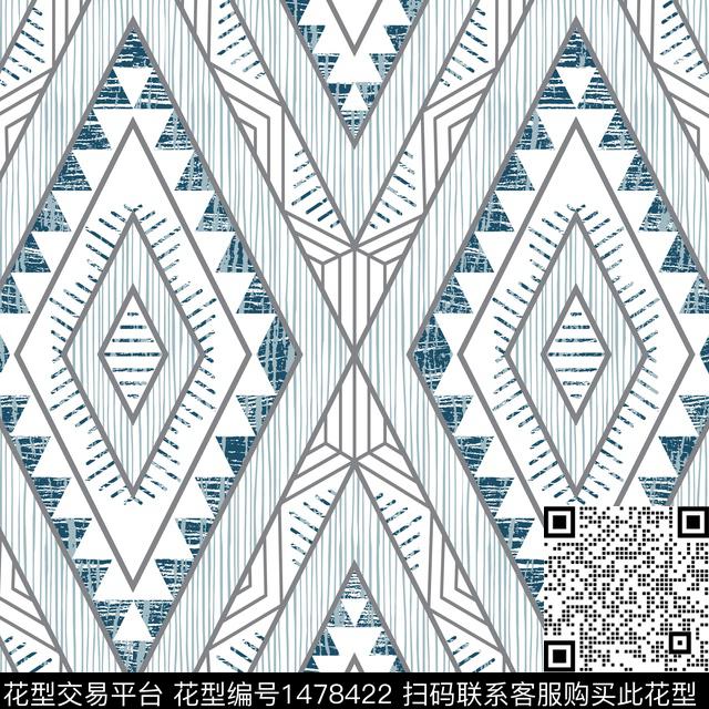 几何线条肌理传统印花华亿平台下载（图片编号: 1478422） - 瓦栏（Walan）