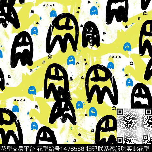涂鸦趣味搞怪传统印花华亿平台下载（图片编号: 1478566） - 瓦栏（Walan）