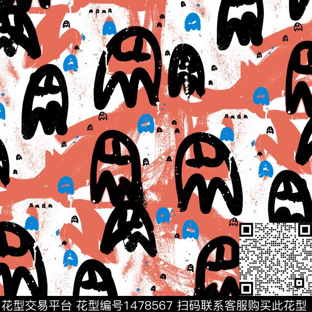 涂鸦趣味搞怪传统印花华亿平台下载（图片编号: 1478567） - 瓦栏（Walan）