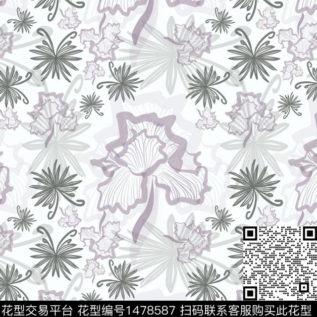 花卉手绘小碎花传统印花华亿平台下载（图片编号: 1478587） - 瓦栏（Walan）