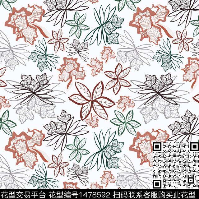 花卉手绘小碎花传统印花华亿平台下载（图片编号: 1478592） - 瓦栏（Walan）