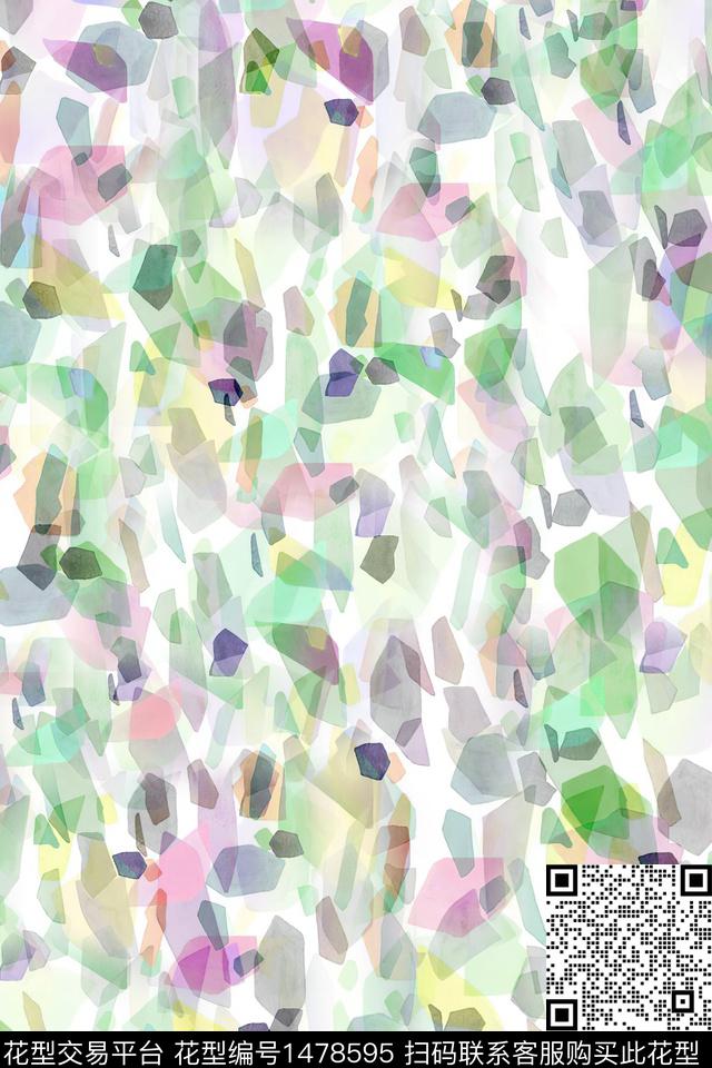 几何抽象小清新数码印花华亿平台下载（图片编号: 1478595） - 瓦栏（Walan）