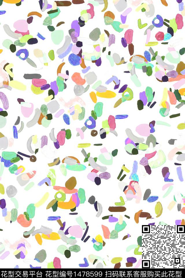 几何小清新真丝数码印花华亿平台下载（图片编号: 1478599） - 瓦栏（Walan）