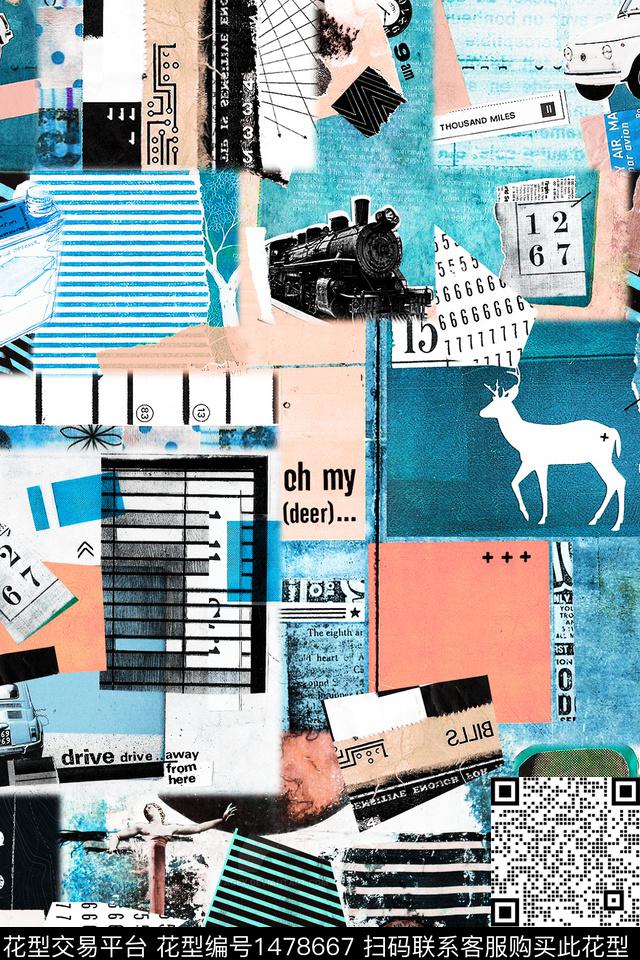 肌理复古大牌风数码印花华亿平台下载（图片编号: 1478667） - 瓦栏（Walan）