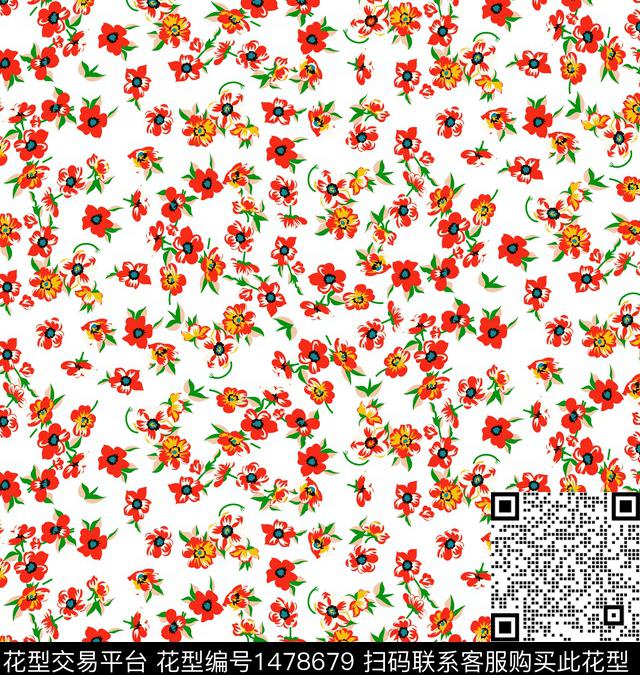 绿植树叶清爽底花卉花卉数码印花华亿平台下载（图片编号: 1478679） - 瓦栏（Walan）