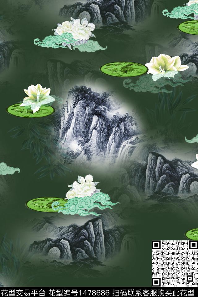 山民族风花卉数码印花华亿平台下载（图片编号: 1478686） - 瓦栏（Walan）