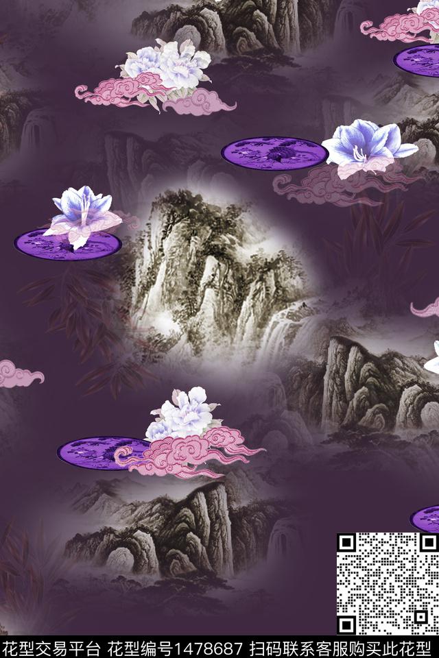 山民族风花卉数码印花华亿平台下载（图片编号: 1478687） - 瓦栏（Walan）