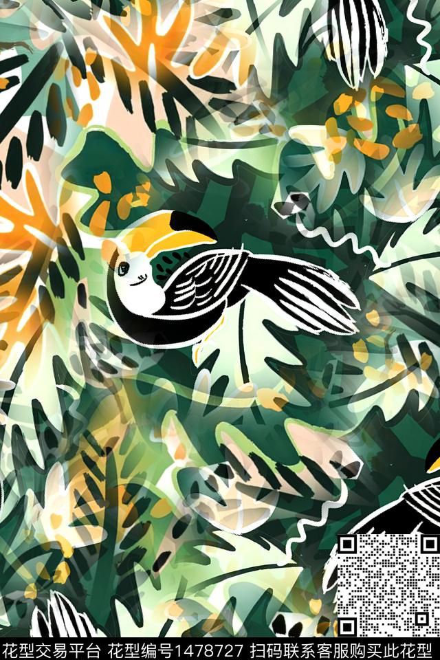 花卉抽象数码印花华亿平台下载（图片编号: 1478727） - 瓦栏（Walan）