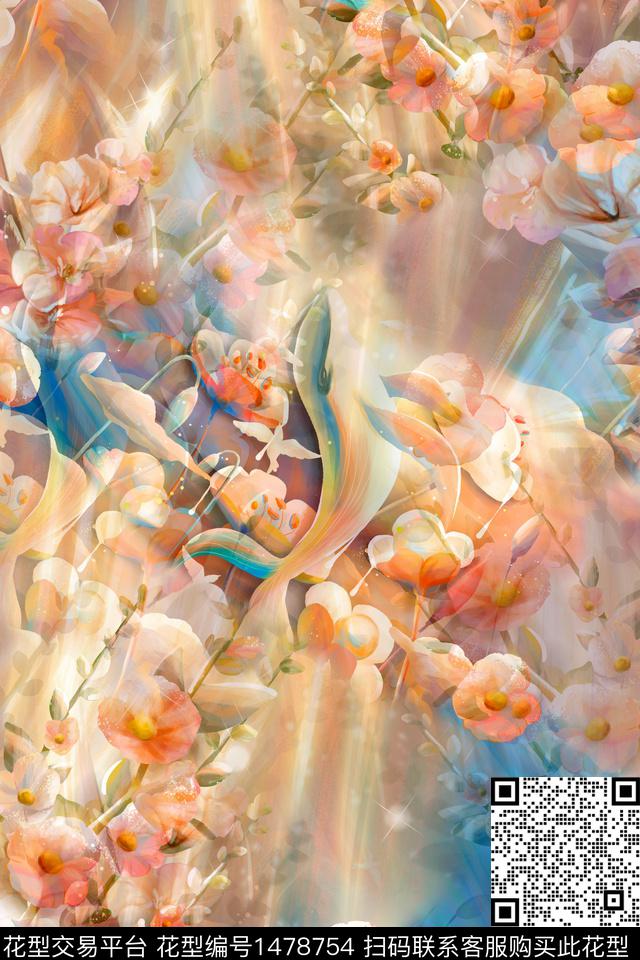 撞色数码华亿平台女装数码印花华亿平台下载（图片编号: 1478754） - 瓦栏（Walan）