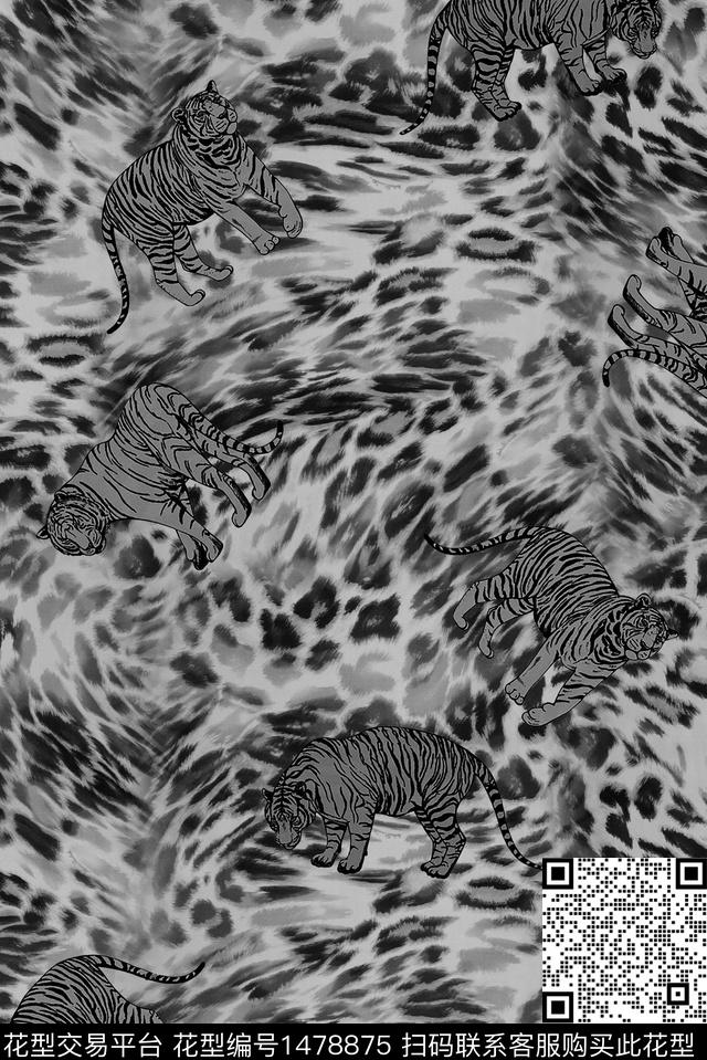 老虎春夏华亿平台大牌风数码印花华亿平台下载（图片编号: 1478875） - 瓦栏（Walan）