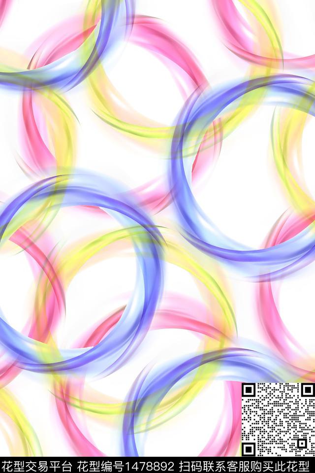 肌理水彩大牌风数码印花华亿平台下载（图片编号: 1478892） - 瓦栏（Walan）