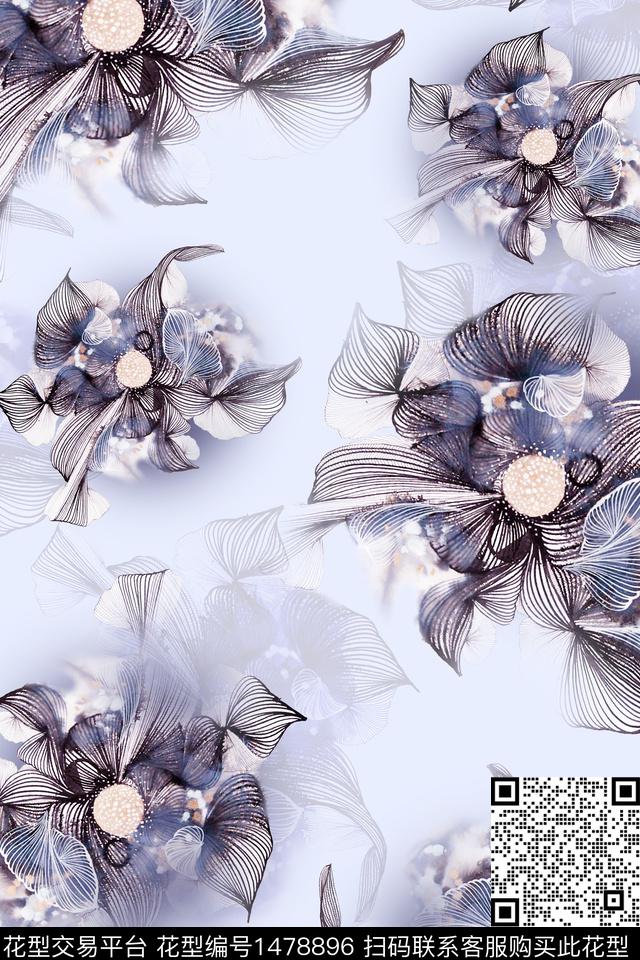 几何大牌风年轻女性数码印花华亿平台下载（图片编号: 1478896） - 瓦栏（Walan）