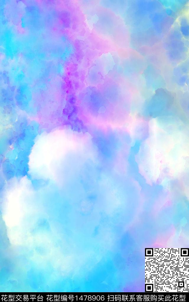 渐变炫彩水彩数码印花华亿平台下载（图片编号: 1478906） - 瓦栏（Walan）