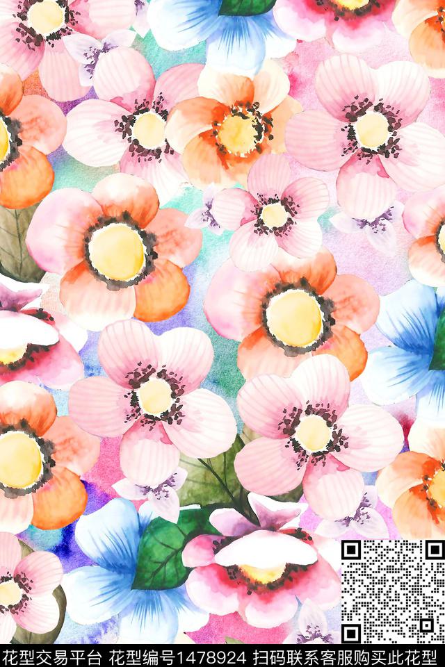 春夏华亿平台小清新数码印花华亿平台下载（图片编号: 1478924） - 瓦栏（Walan）