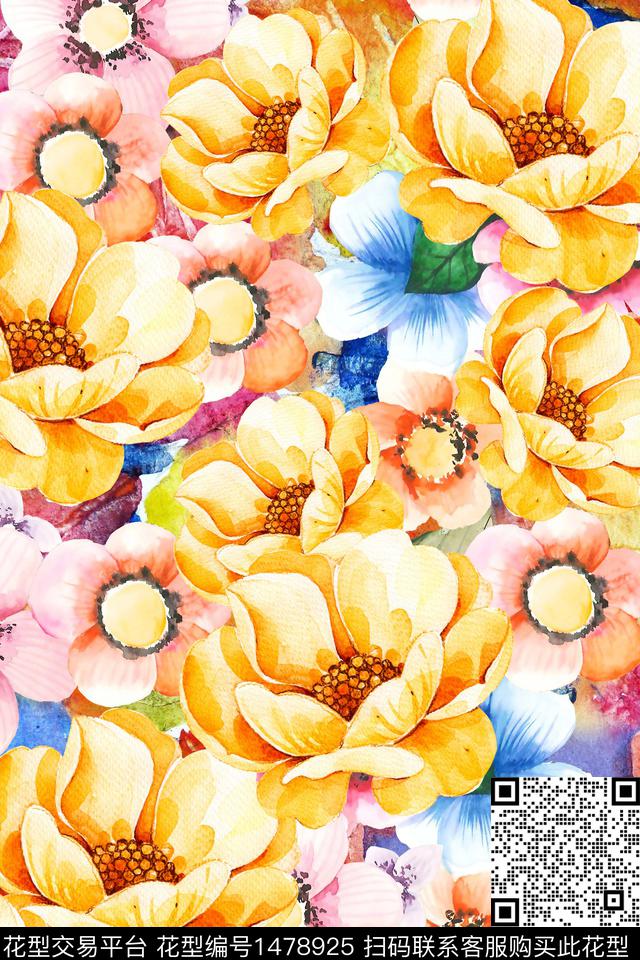 春夏华亿平台小清新数码印花华亿平台下载（图片编号: 1478925） - 瓦栏（Walan）