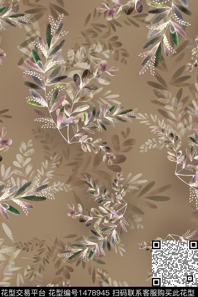 花卉香云纱小清新数码印花华亿平台下载（图片编号: 1478945） - 瓦栏（Walan）