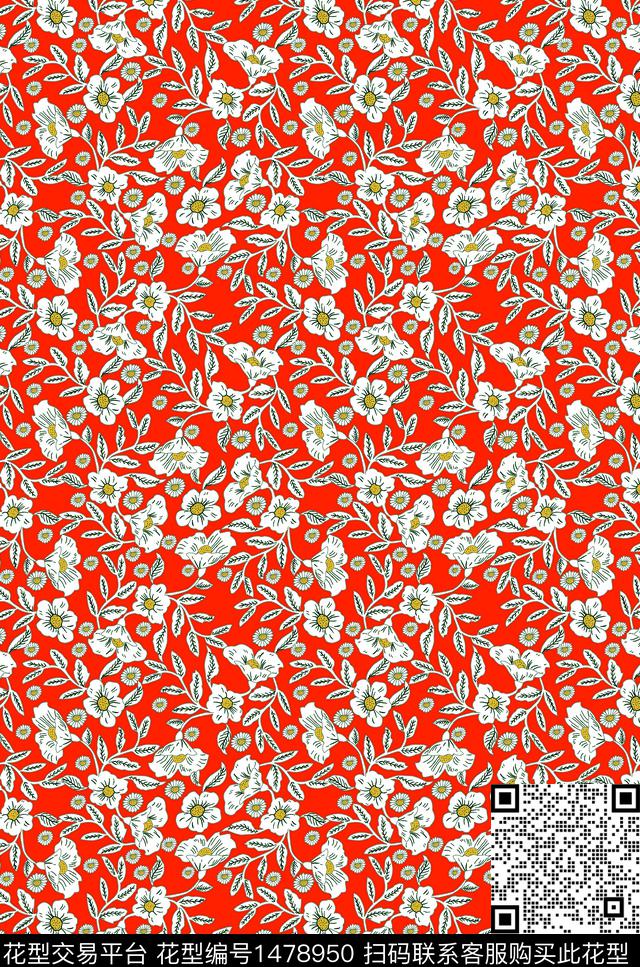 民族花卉小碎花数码印花华亿平台下载（图片编号: 1478950） - 瓦栏（Walan）