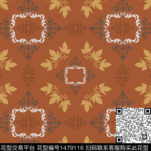 几何定位花格子传统印花华亿平台下载（图片编号: 1479116） - 瓦栏（Walan）