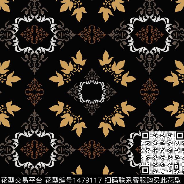 几何定位花格子传统印花华亿平台下载（图片编号: 1479117） - 瓦栏（Walan）