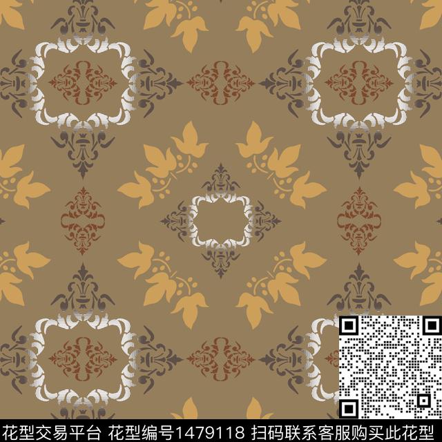 几何定位花格子传统印花华亿平台下载（图片编号: 1479118） - 瓦栏（Walan）