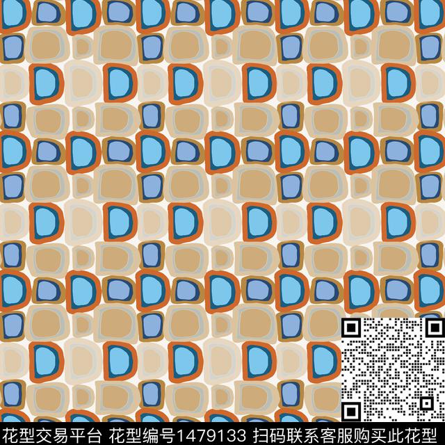 几何格子大牌风传统印花华亿平台下载（图片编号: 1479133） - 瓦栏（Walan）