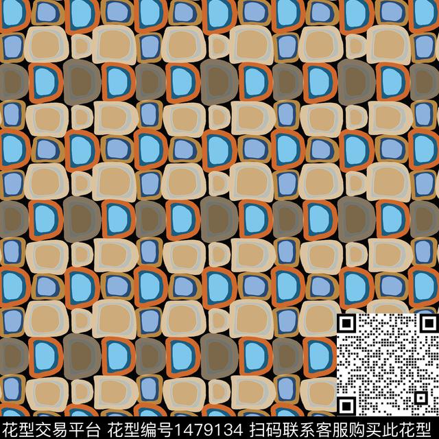 几何格子大牌风传统印花华亿平台下载（图片编号: 1479134） - 瓦栏（Walan）