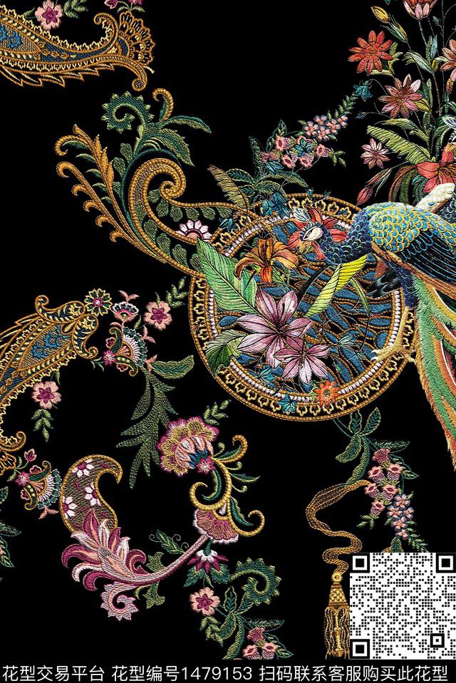 女装民族风花卉数码印花华亿平台下载（图片编号: 1479153） - 瓦栏（Walan）