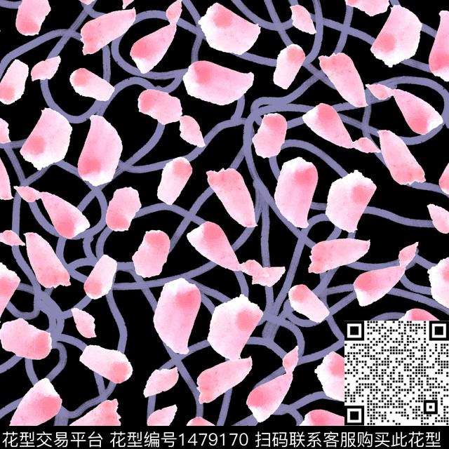 线条抽象趣味数码印花华亿平台下载（图片编号: 1479170） - 瓦栏（Walan）