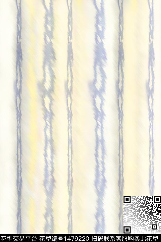 水彩肌理黑白条纹数码印花华亿平台下载（图片编号: 1479220） - 瓦栏（Walan）