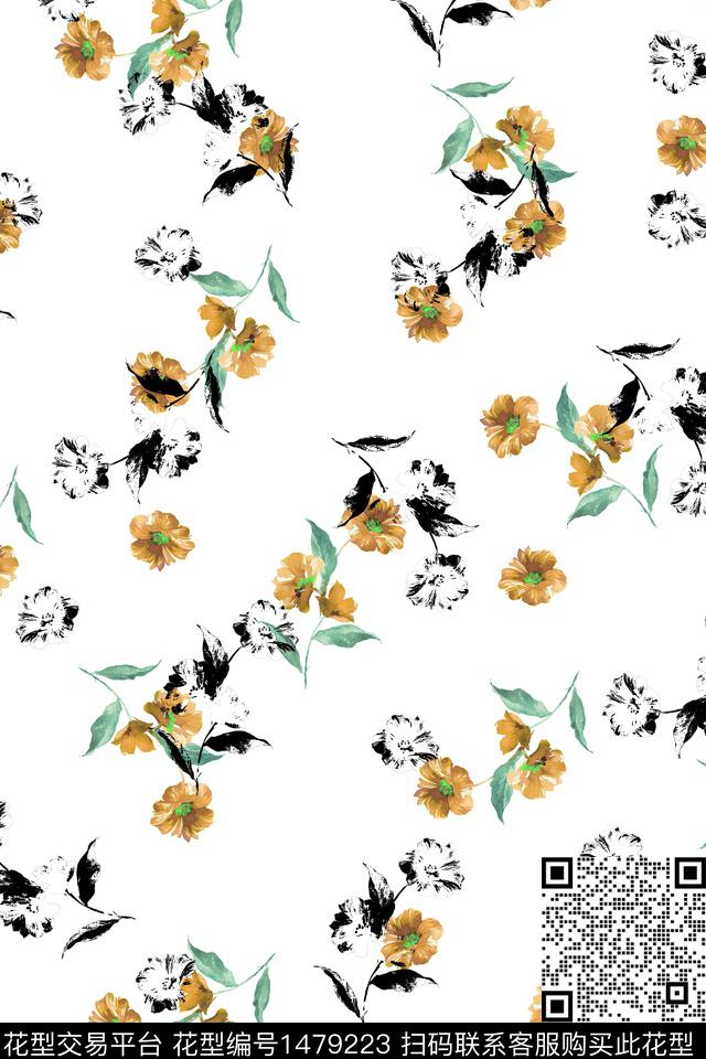 水彩小清新小碎花数码印花华亿平台下载（图片编号: 1479223） - 瓦栏（Walan）