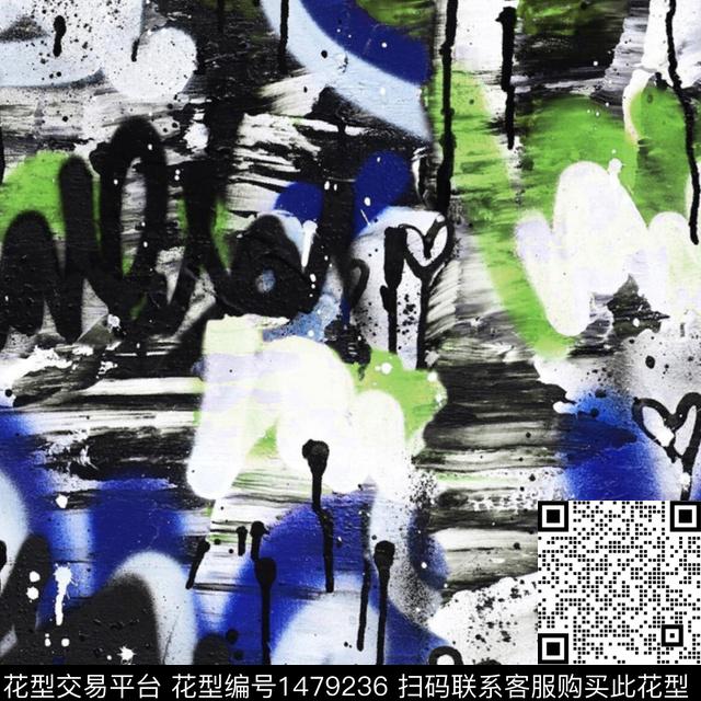 涂鸦字母审数码印花华亿平台下载（图片编号: 1479236） - 瓦栏（Walan）