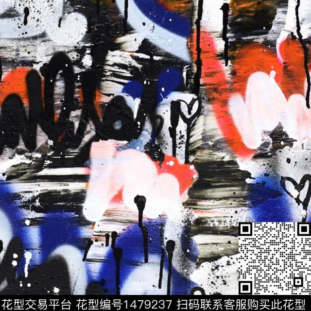 涂鸦字母DOLCEGABBANA数码印花华亿平台下载（图片编号: 1479237） - 瓦栏（Walan）