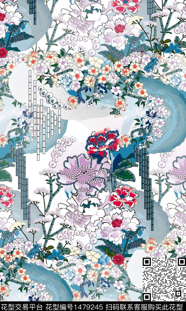 绿植树叶春夏华亿平台审数码印花华亿平台下载（图片编号: 1479245） - 瓦栏（Walan）