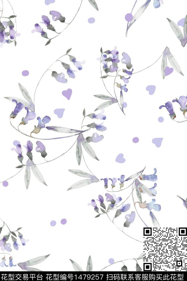 清爽底花卉花卉小清新数码印花华亿平台下载（图片编号: 1479257） - 瓦栏（Walan）