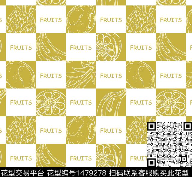 几何格子花卉传统印花华亿平台下载（图片编号: 1479278） - 瓦栏（Walan）