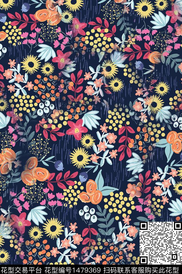 女装花卉小碎花数码印花华亿平台下载（图片编号: 1479369） - 瓦栏（Walan）