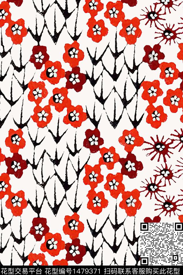 女装小花卉数码印花华亿平台下载（图片编号: 1479371） - 瓦栏（Walan）
