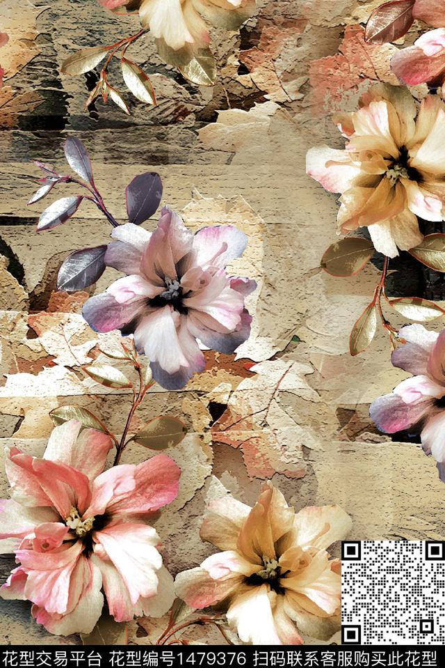 女装花卉香云纱数码印花华亿平台下载（图片编号: 1479376） - 瓦栏（Walan）