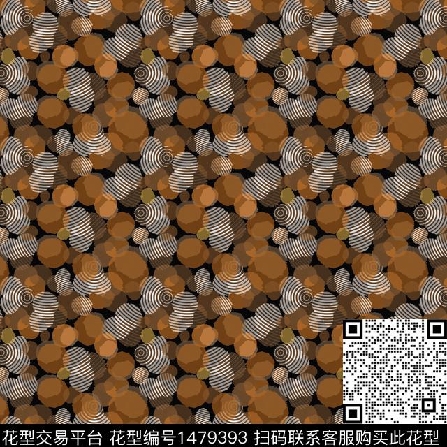 肌理条纹圆圈与波点数码印花华亿平台下载（图片编号: 1479393） - 瓦栏（Walan）