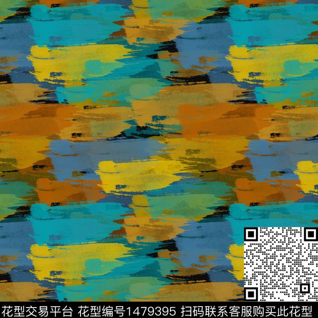 肌理条纹手绘笔触数码印花华亿平台下载（图片编号: 1479395） - 瓦栏（Walan）