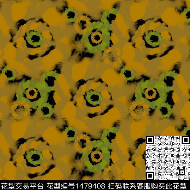 肌理扎染华亿平台圆圈与波点数码印花华亿平台下载（图片编号: 1479408） - 瓦栏（Walan）