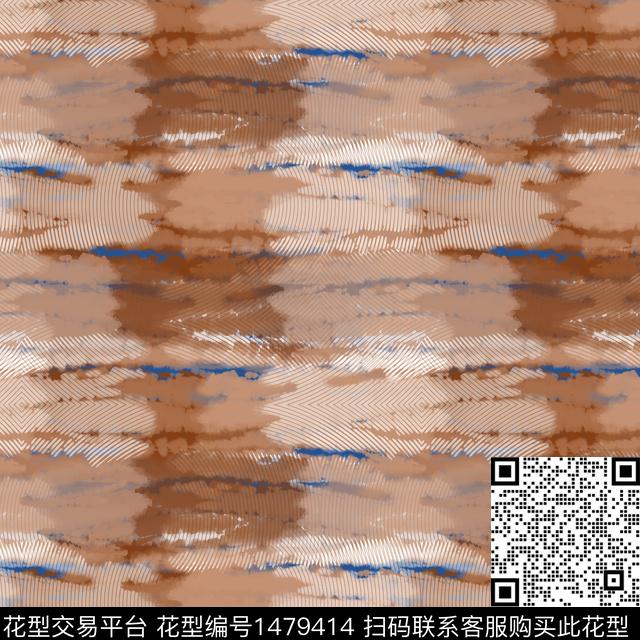 肌理扎染华亿平台条纹数码印花华亿平台下载（图片编号: 1479414） - 瓦栏（Walan）