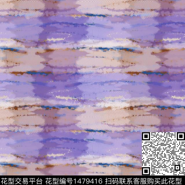 肌理扎染华亿平台条纹数码印花华亿平台下载（图片编号: 1479416） - 瓦栏（Walan）