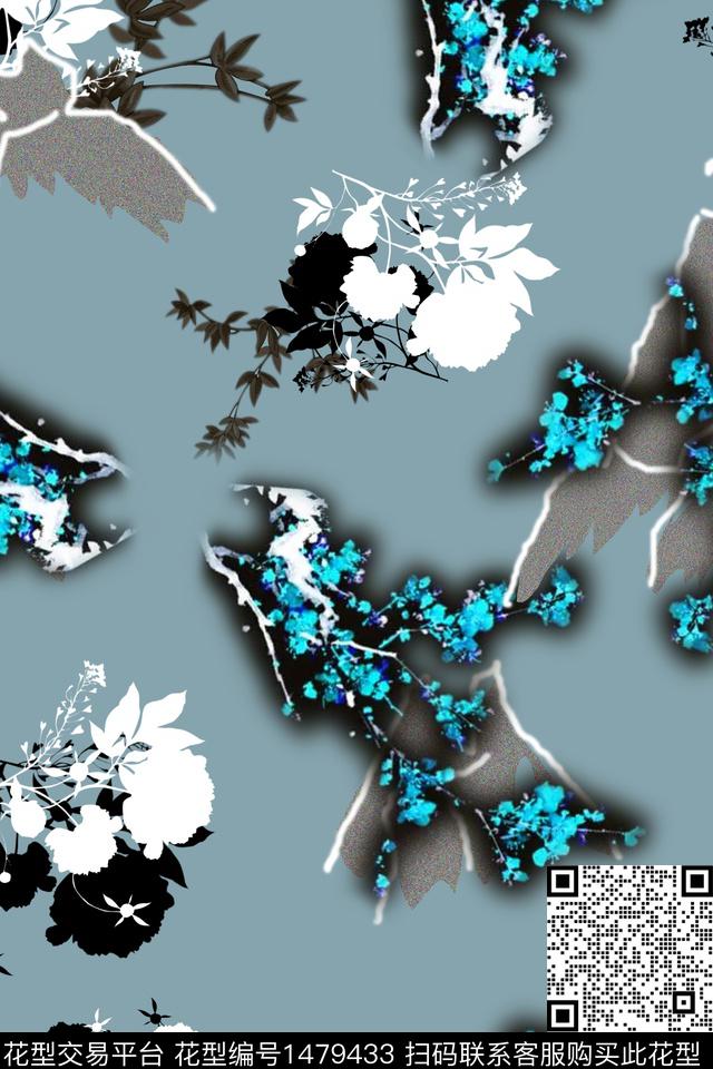 梅花民族风花卉数码印花华亿平台下载（图片编号: 1479433） - 瓦栏（Walan）