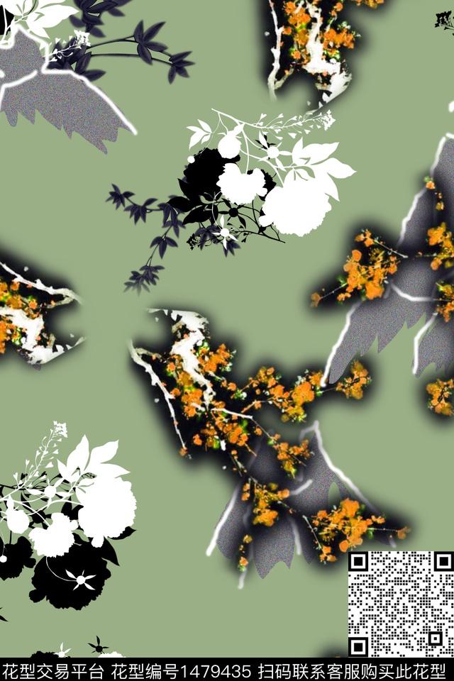 梅花民族风花卉数码印花华亿平台下载（图片编号: 1479435） - 瓦栏（Walan）