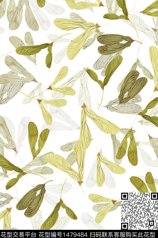 清爽底花卉花卉小清新数码印花华亿平台下载（图片编号: 1479484） - 瓦栏（Walan）