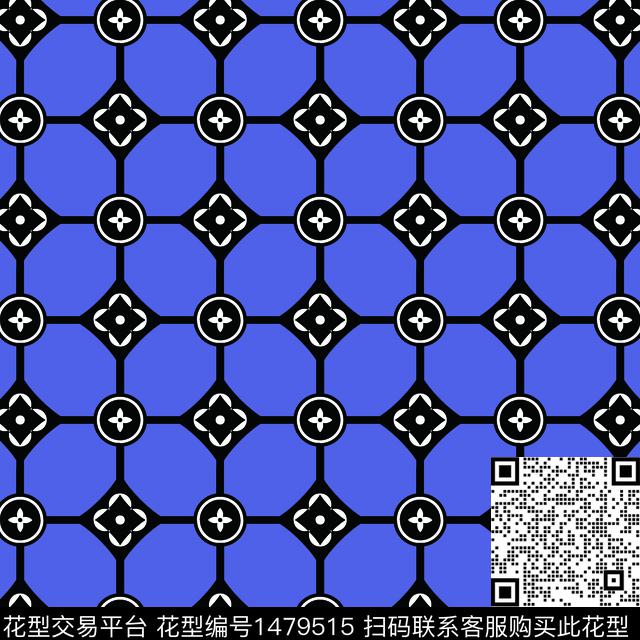 几何大牌风格子传统印花华亿平台下载（图片编号: 1479515） - 瓦栏（Walan）