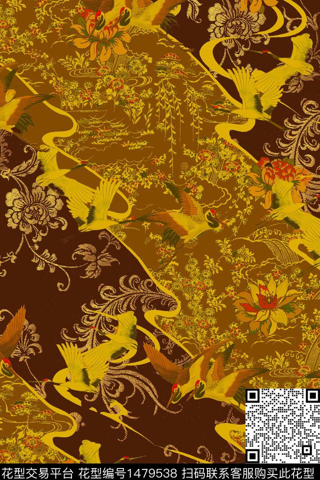民族风香云纱中国风数码印花华亿平台下载（图片编号: 1479538） - 瓦栏（Walan）
